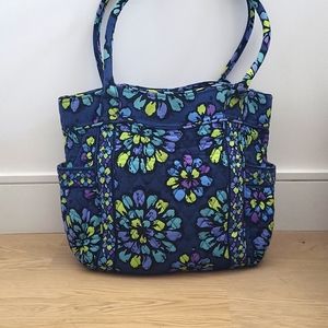 Vera Bradley Blue Green Purple Quilted Tote Bag